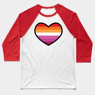 Lesbian Flag Heart Baseball T-Shirt